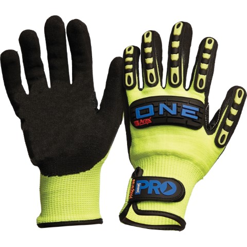 PRO GLOVE ONE NITRILE FOAM CUT RESISTANT LINER RUBBER BACK SIZE 7